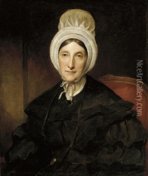 Portrait Of Charlotte Sofia, Duchess Dowager Of Beaufort Oil Painting - Sir Francis Grant