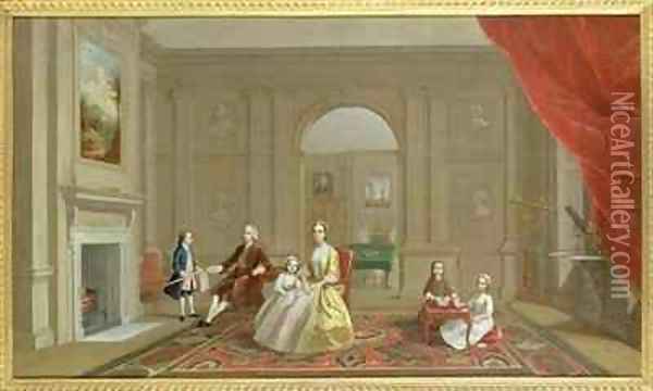 The John Bacon Family Oil Painting - Arthur Devis