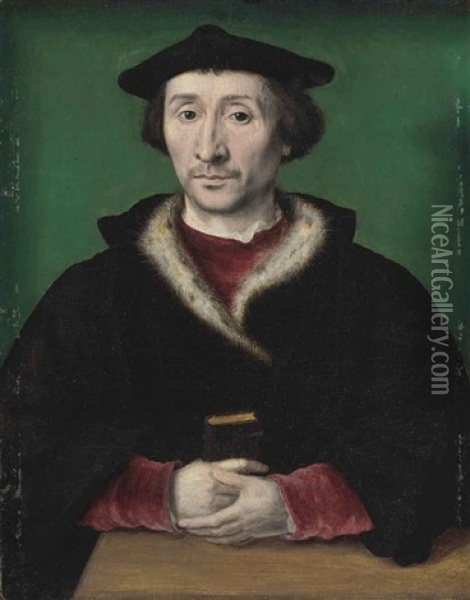 Portrait Of A Gentleman, Half-length Oil Painting -  Corneille de Lyon
