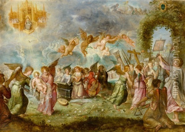 Triumph Des Christuskindes Oil Painting - Ambrosius Francken the Elder