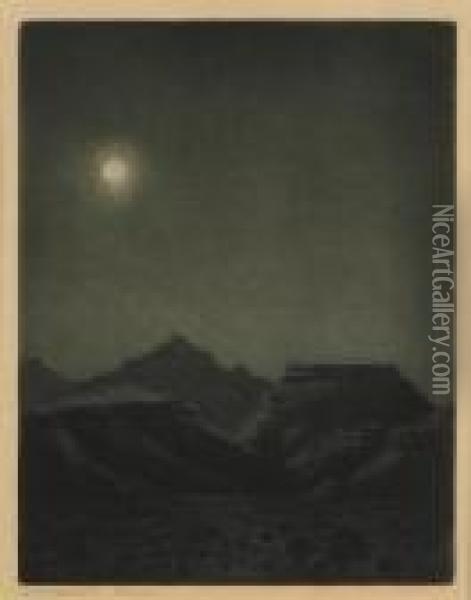 Desert Night Oil Painting - George Elbert Burr