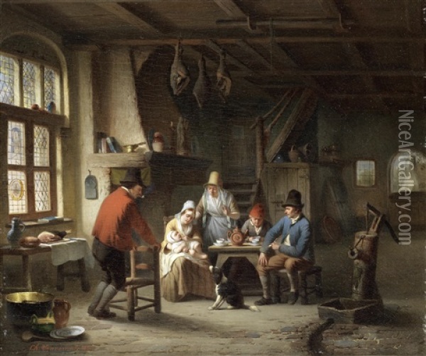 The First Born Oil Painting - Charles (Karel Ferdinand) Venneman