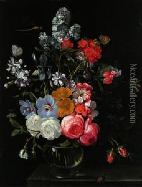 Bouquet Von Gartenblumen In Vase Oil Painting - Caspar Pieter I Verbrugghen