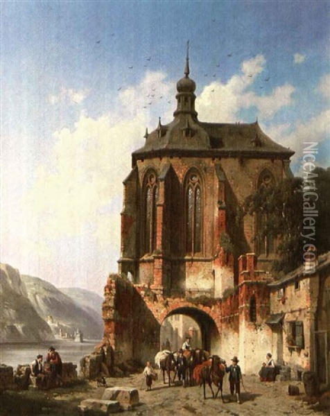 Ansicht Der St. Werner Kapelle In Oberwesel Oil Painting - Jacques Francois Carabain
