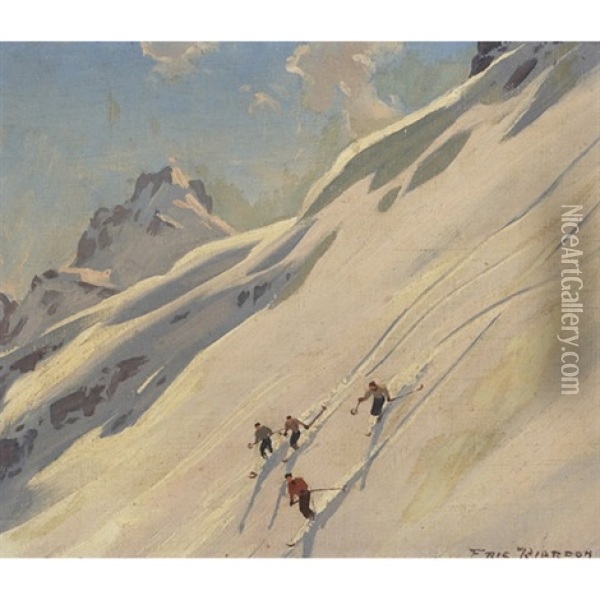 Skiers Oil Painting - Eric Riordon