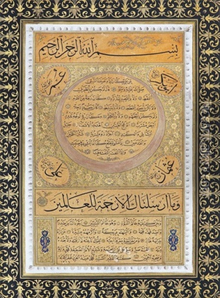 Hilye-i Serife Oil Painting - Mehmed Abduelaziz Rufai