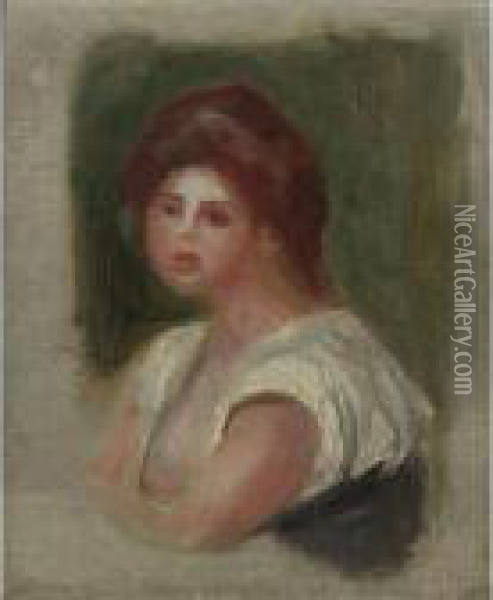 Portrait De Jeune Femme Oil Painting - Pierre Auguste Renoir