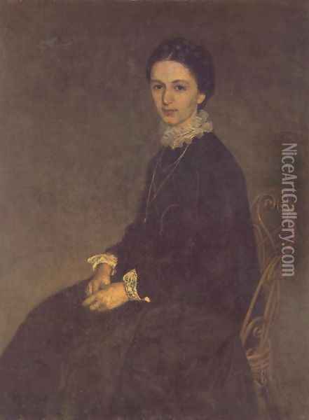 Portrait of Ninon Szinyei Merse 1870 Oil Painting - Pal Merse Szinyei