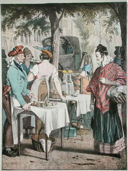 The Brioche Seller, 1821 Oil Painting - John James Chalon
