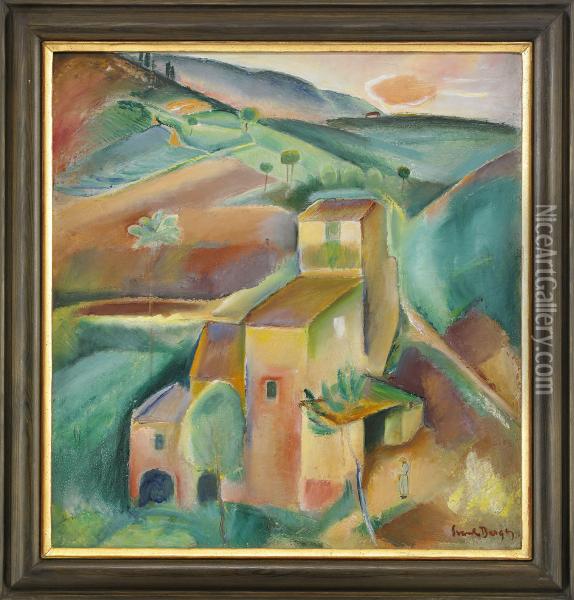 Italienskt Landskap - Toscana Oil Painting - Svante Bergh
