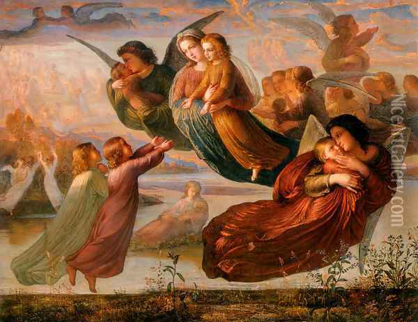 The Poem of the Soul Memory of Heaven Oil Painting - Louis Janmot