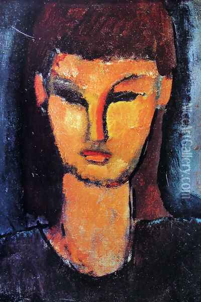 Head of a young woman Oil Painting - Amedeo Modigliani