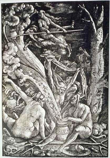 The Witches at the Sabbath, after Hans Baldung Grien Oil Painting - Hans Baldung Grien