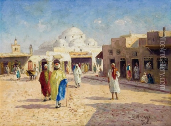 Mosquee Sidi Marhez, Tunis Oil Painting - Vincent Manago