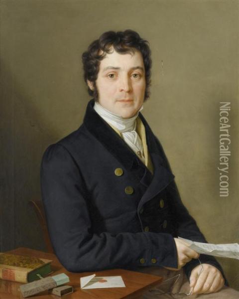 Portrait Of A Nobleman Oil Painting - Johann Friedrich Baumann
