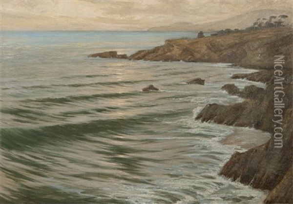 Parting Day Arch Beach Cal Oil Painting - Frank William Cuprien