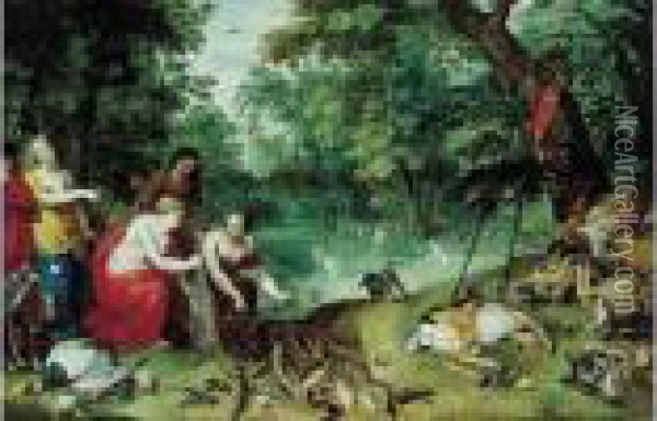 Les Nymphes De Diane Apres La Chasse Oil Painting - Jan Brueghel the Younger