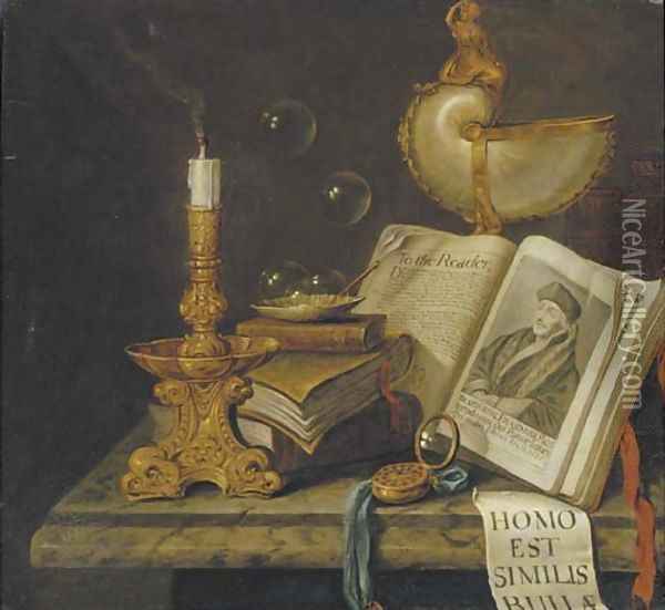 A vanitas still life Oil Painting - Edwaert Collier