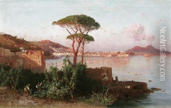 Morgestimmung In Der Bucht Von Neapel Oil Painting - Alessandro la Volpe
