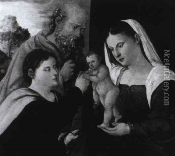 Die Mystische Vermahlung Der Heiligen Katharina Oil Painting - Lorenzo Leonbruno