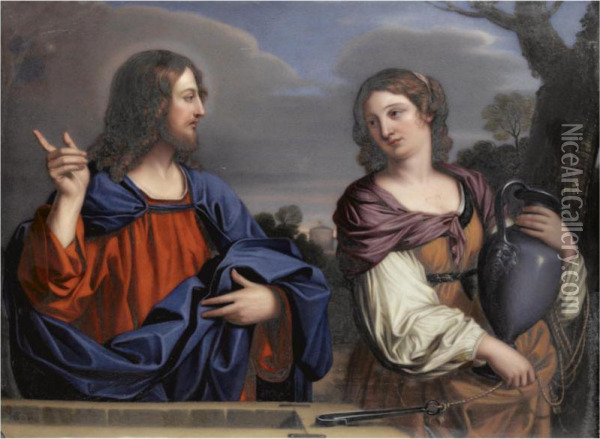 Christ And The Woman Of Samaria Oil Painting - Henry Bone