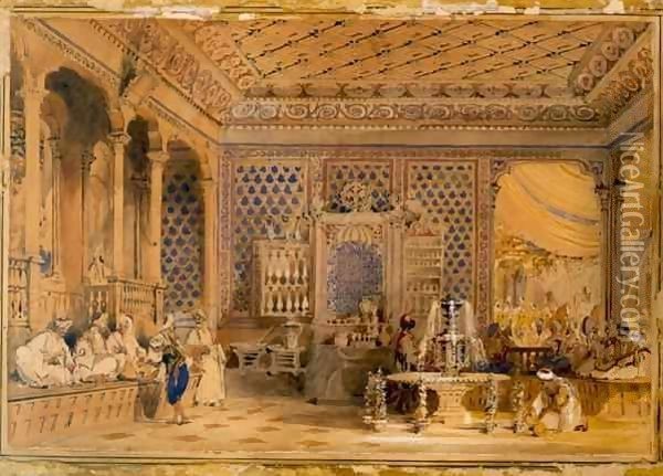 Interior of a Turkish Caffinet, Constantinople Oil Painting - Allote