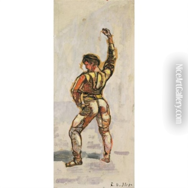 Schworender Im Linksprofil (taker From The Oath In Left Profile) (study For Einmutigkeit) Oil Painting - Ferdinand Hodler