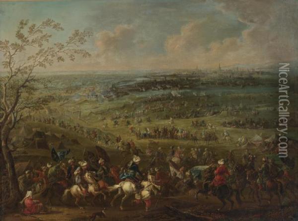 The Turkish Siege Of Vienna Oil Painting - August Querfurt