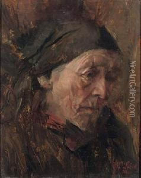 Portrait Of An Old Lady Oil Painting - Wilhelm Leibl