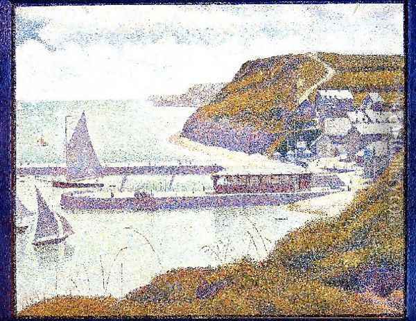 Port En Bessin The Outer Harbor High Tide Oil Painting - Georges Seurat