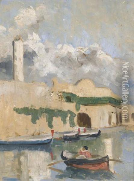 La Douane De Mer A Alger Oil Painting - John Pierre Simonet