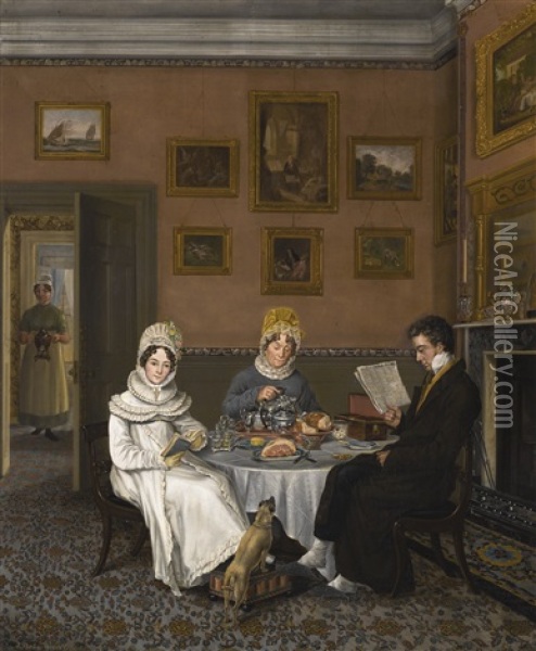 The Breakfast Table Oil Painting - Abraham Bruiningh van Worrell