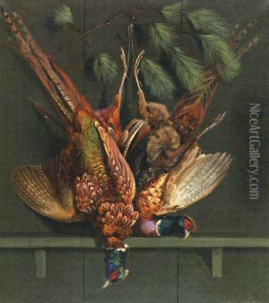 Hanging Pheasants Oil Painting - Alexander Pope