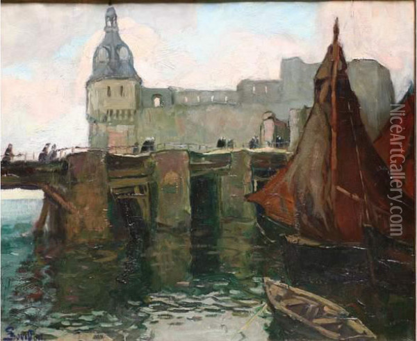 Concarneau, La Ville Close Oil Painting - Georges Bouillon