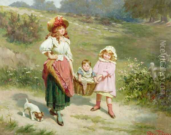To Market, To Buy a Fat Pig Oil Painting - Edwin Thomas Roberts