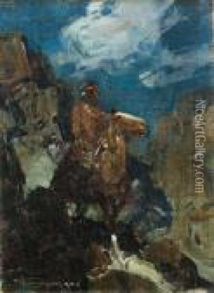 Navajo Oil Painting - Frank Tenney Johnson