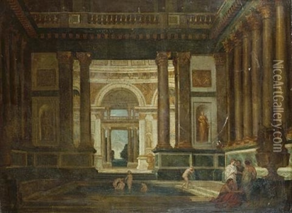 A Roman Bath Oil Painting - Jacob Ferdinand Saeys