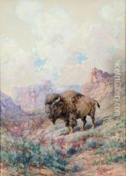 Last Of The Herd Oil Painting - Edgar Samuel Paxson