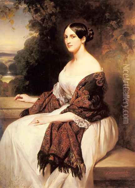 Portrait of Madame Ackerman, the wife of the Chief Finance Minister of King Louis Philippe Oil Painting - Franz Xavier Winterhalter