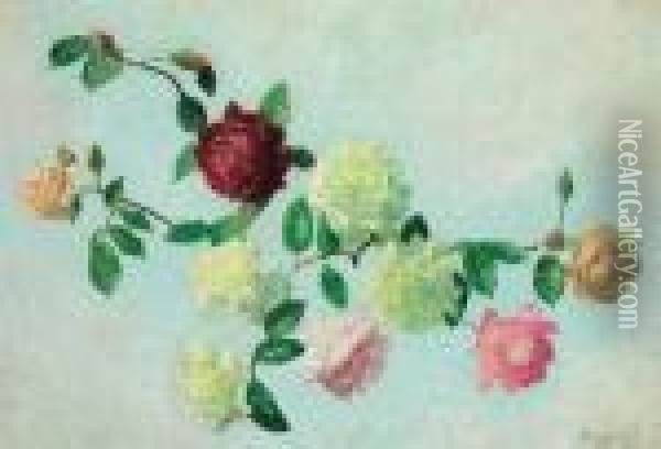 Branche Des Roses Oil Painting - Achille Lauge