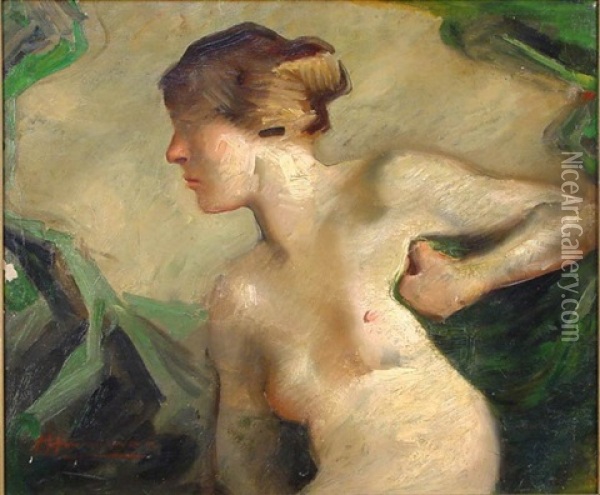 Weiblicher Akt Oil Painting - Hugo von Habermann the Elder