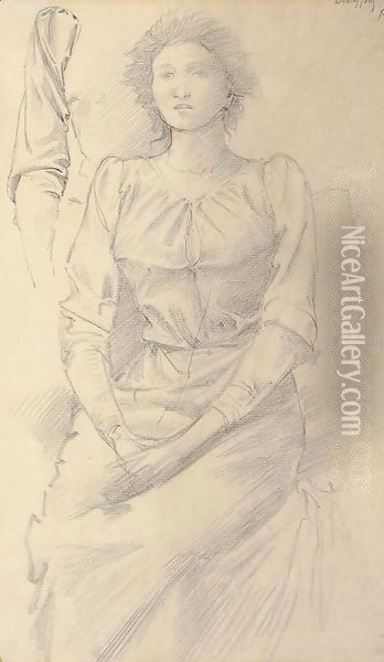 Portrait of Baronne Madeleine Deslandes Oil Painting - Sir Edward Coley Burne-Jones