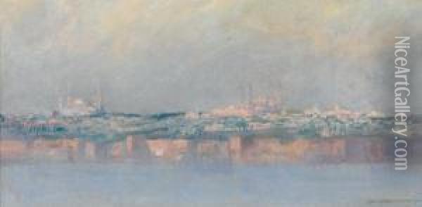 Blick Aufkonstantinopel Vom Bosporus Aus Oil Painting - Charles Cottet
