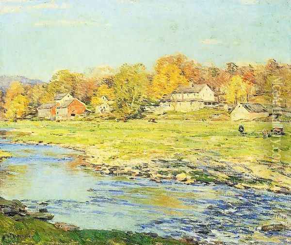 Late Afternoon in October Oil Painting - Willard Leroy Metcalf