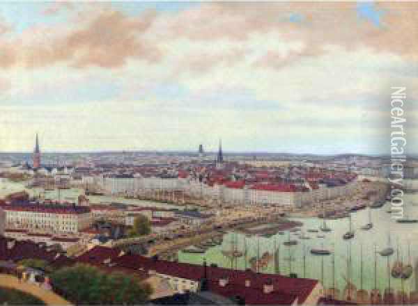 Vy Over Stockholm (view Of Stockholm) Oil Painting - Axel Otto Morner
