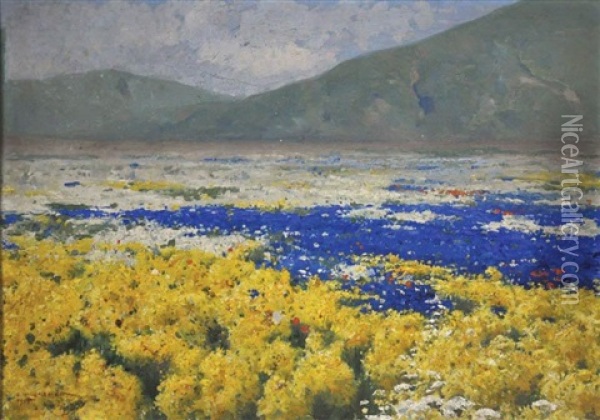 Paysage De Bruyere Dans La Montagne Oil Painting - Oskar Schmerling