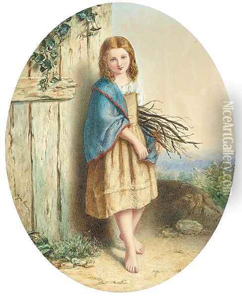 The young faggot gatherer Oil Painting - Agnes Rose Bouvier