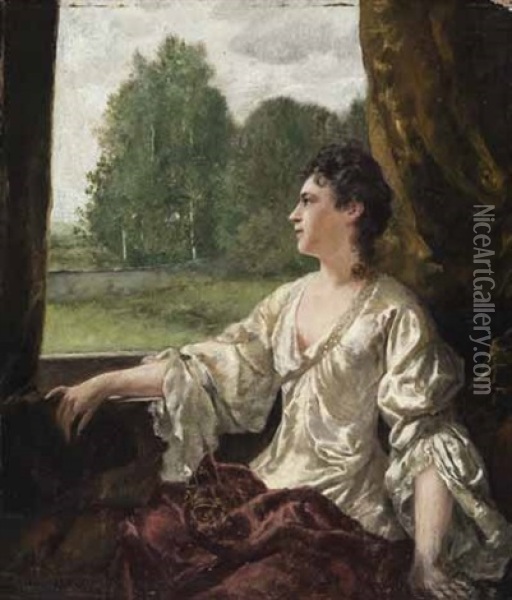Am Fenster Oil Painting - August Johann Holmberg