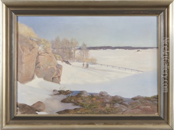 View From Kaivopuisto Oil Painting - Johan Elis Kortman