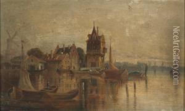 Bei Amsterdam Oil Painting - Ludwig Herrmann